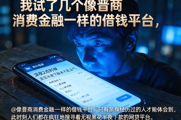 我试了几个像晋商消费金融一样的借钱平台，发现半夜下款的秘密根本不是运气@像晋商消费金融‌一样的借钱平台，筛选5个无视黑花半夜下款的网贷平台
