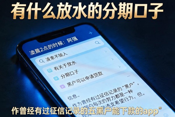 有什么放水的分期口子，详细阐述五个黑户能下款的app