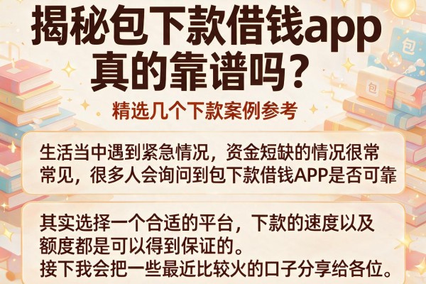 揭秘包下款借钱app真的靠谱吗？精选几个下款案例参考