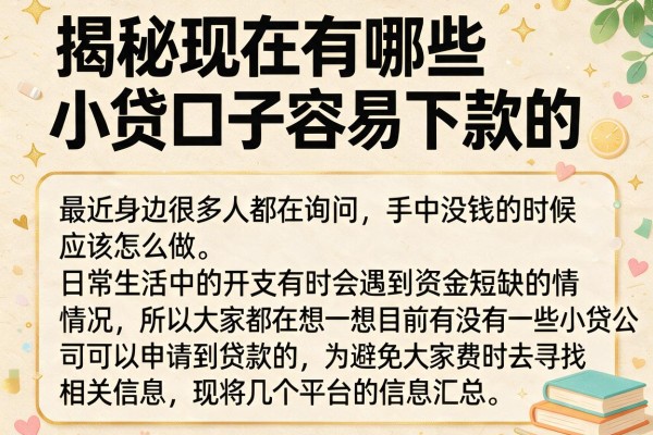 揭秘现在有哪些小贷口子容易下款的,整理出这十个参考