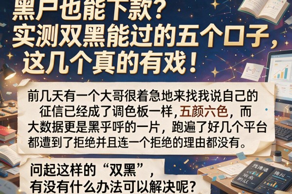 黑户也能下款？实测双黑能过的五个口子，这几个真的有戏！
