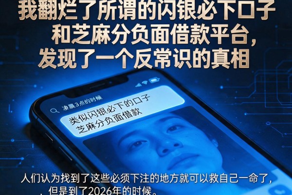 我翻烂了所谓的闪银必下口子和芝麻分负面借款平台，发现了一个反常识的真相
