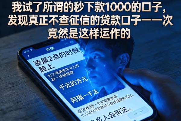 我试了所谓的秒下款1000的口子，发现真正不查征信的贷款口子竟然是这样运作的