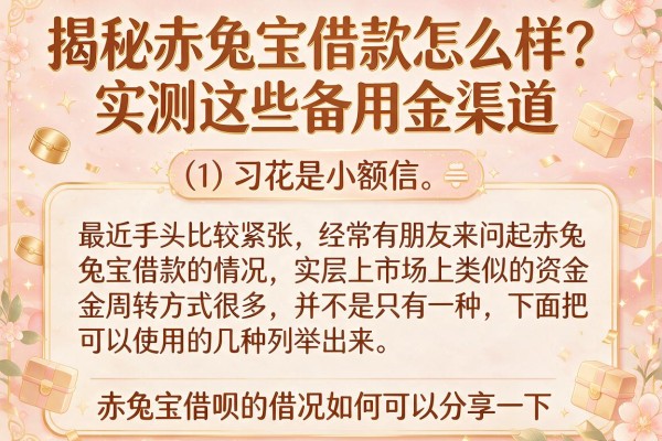揭秘赤兔宝借款怎么样？实测这些备用金渠道