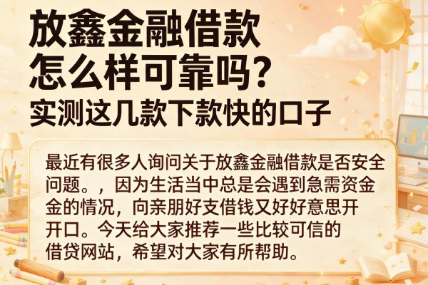 放鑫金融借款怎么样可靠吗？实测这几款下款快的口子