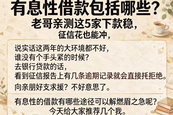 有息性借款包括哪些?老哥亲测这5家下款稳,征信花也能冲
