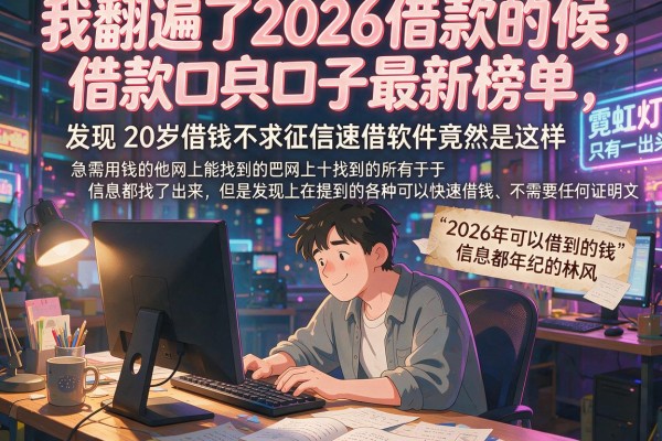 我翻遍了2026借款口子最新榜单，发现20岁借钱不求征信速借软件竟然是这样
