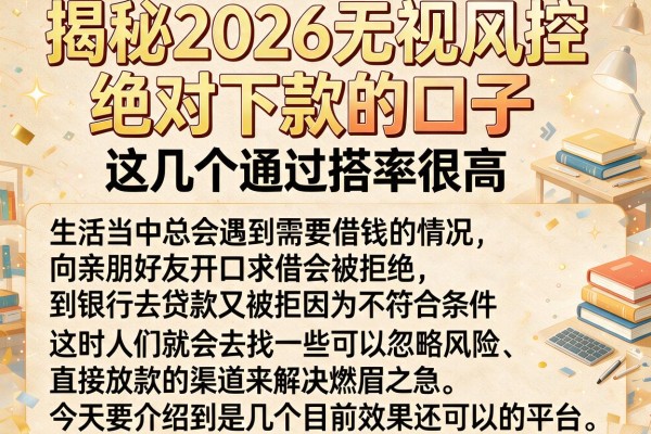 揭秘2026无视风控绝对下款的口子，这几个通过率很高