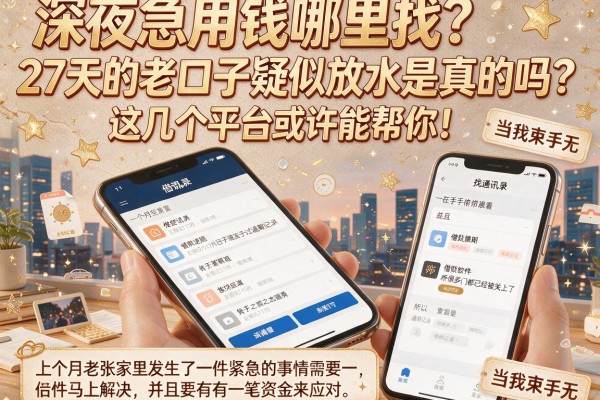 深夜急用钱哪里找？27天的老口子疑似放水是真的吗？这几个平台或许能帮你！