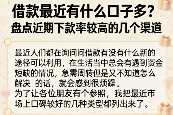 借款最近有什么口子多？盘点近期下款率较高的几个渠道