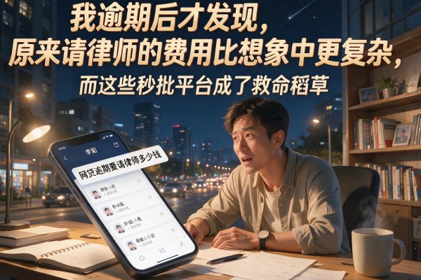 我逾期后才发现，原来请律师的费用比想象中更复杂，而这些秒批平台成了救命稻草