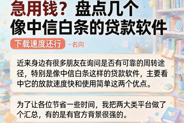 急用钱？盘点几个像中信白条的贷款软件，下款速度还行