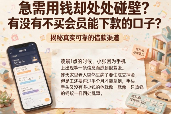 急需用钱却处处碰壁？有没有不买会员能下款的口子？揭秘真实可靠的借款渠道