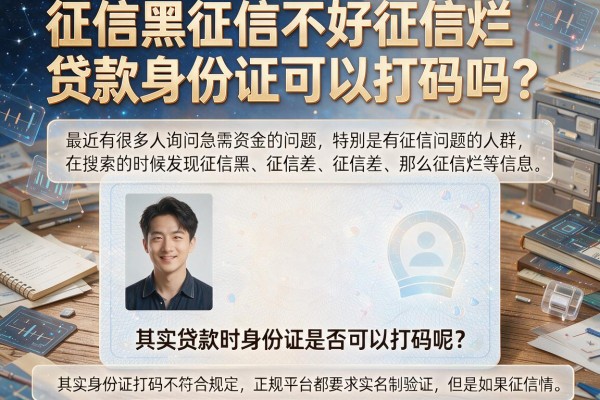 征信黑征信不好征信烂贷款身份证可以打码吗？实测分享