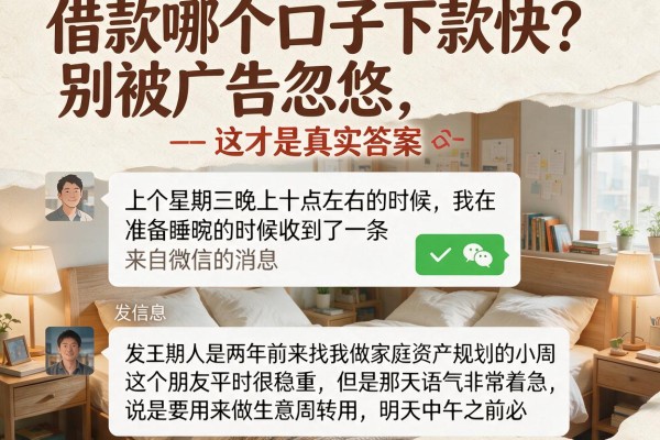 借款哪个口子下款快？别被广告忽悠，这才是真实答案