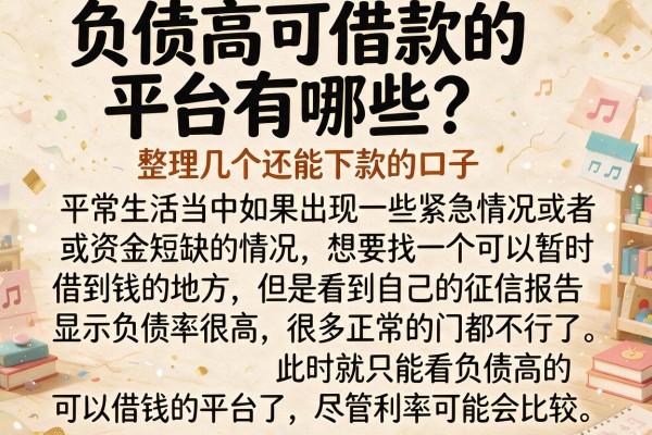 负债高可借款的平台有哪些？整理几个还能下款的口子