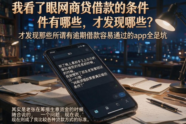 我看了眼网商贷借款的条件有哪些，才发现那些所谓有逾期借款容易通过的app全是坑