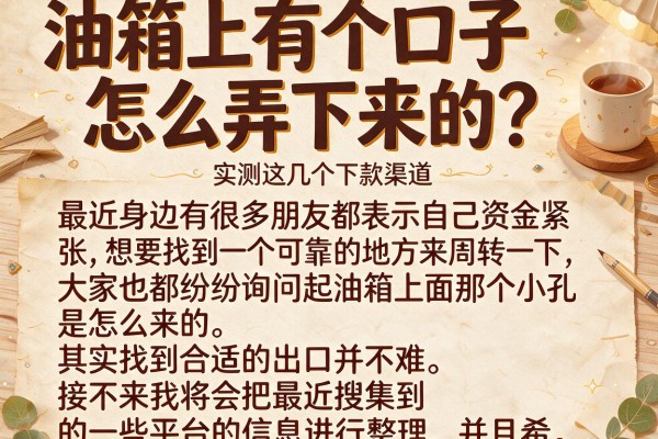 油箱上有个口子怎么弄下来的？实测这几个下款渠道