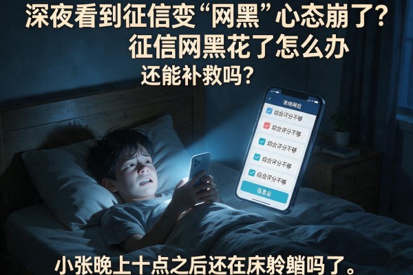 深夜看到征信变“网黑”心态崩了？征信网黑花了怎么办，还能补救吗？