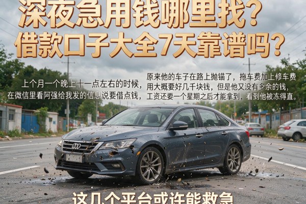 深夜急用钱哪里找?借款口子大全7天靠谱吗?这几个平台或许能救急
