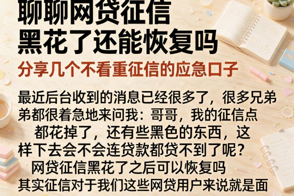 聊聊网贷征信黑花了还能恢复吗，分享几个不看重征信的应急口子