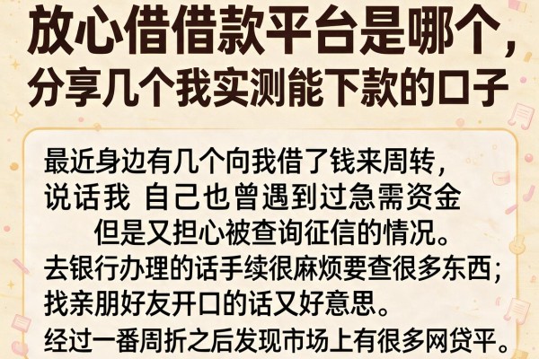 放心借借款平台是哪个,分享几个我实测能下款的口子
