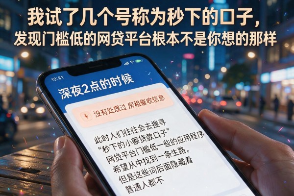 我试了几个号称秒下的口子，发现门槛低的网贷平台根本不是你想的那样