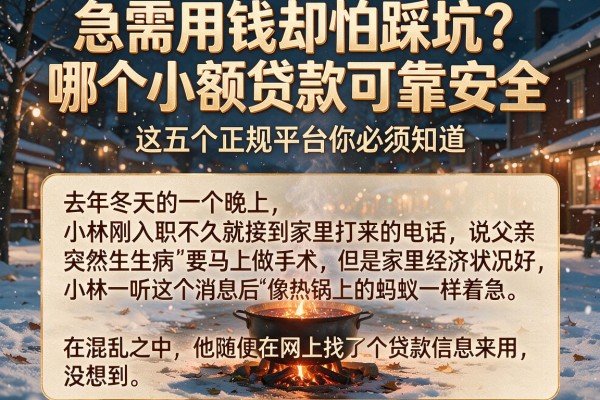 急需用钱却怕踩坑？哪个小额贷款可靠安全，这五个正规平台你必须知道