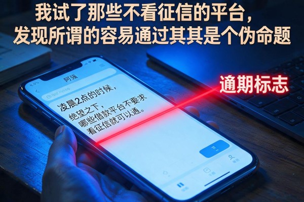 我试了那些不看征信的平台，发现所谓的容易通过其实是个伪命题