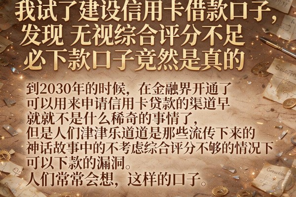 我试了建设信用卡借款口子，发现无视综合评分不足必下款口子竟然是真的