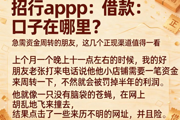 招行app借款口子在哪里?急需资金周转的朋友,这几个正规渠道值得一看