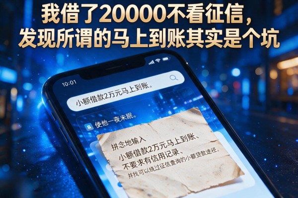 我借了20000不看征信，发现所谓的马上到账其实是个坑