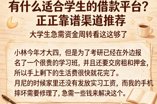 有什么适合学生的借款平台？正规靠谱渠道推荐，大学生急需资金周转看这就够了