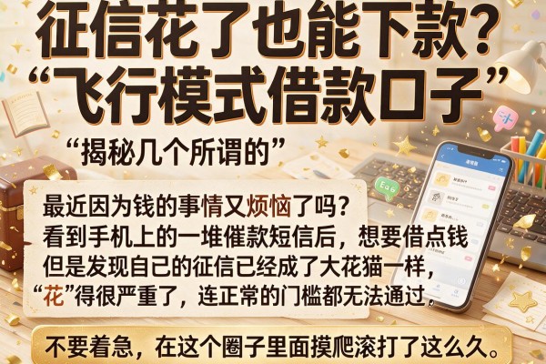 征信花了也能下款？揭秘几个所谓的“飞行模式借款口子”