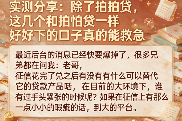 实测分享：除了拍拍贷，这几个和拍怕贷一样好下的口子真的能救急