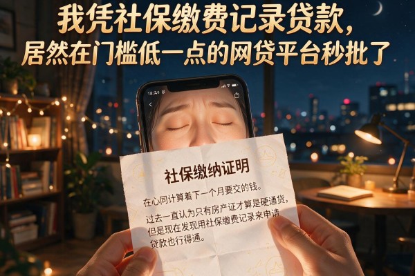 我凭社保缴费记录贷款，居然在门槛低一点的网贷平台秒批了