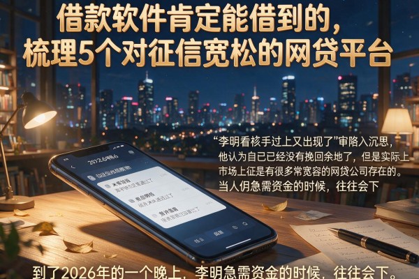 借款软件肯定能借到的，梳理5个对征信宽松的网贷平台