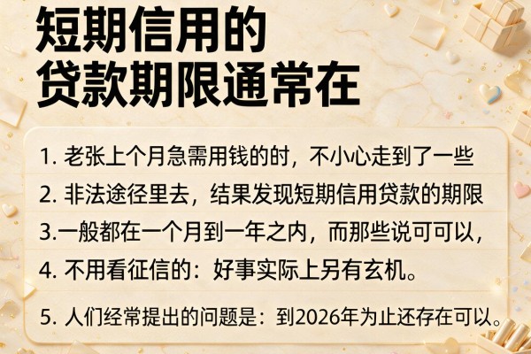 短期信用的贷款期限通常在，条列5个贷款好做不看征信的口子