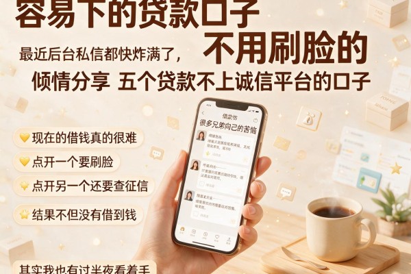 容易下的贷款口子不用刷脸的，倾情分享五个贷款不上诚信平台的口子