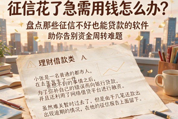 征信花了急需用钱怎么办？盘点那些征信不好也能贷款的软件，助你告别资金周转难题