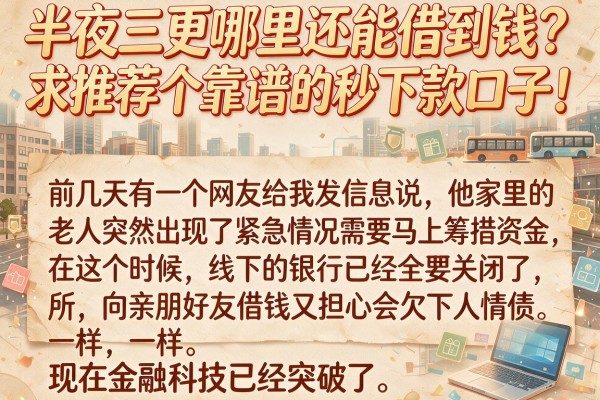 半夜三更哪里还能借到钱？求推荐个靠谱的秒下款口子！