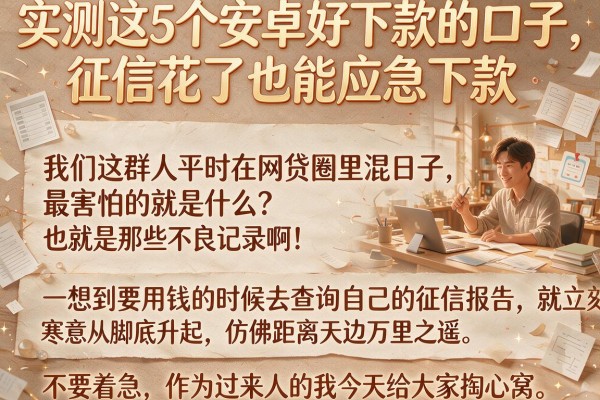 实测这5个安卓好下款的口子，征信花了也能应急下款