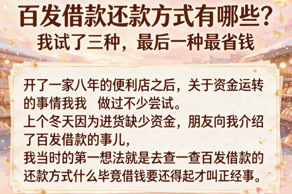 百发借款还款方式有哪些？我试了三种，最后一种最省钱