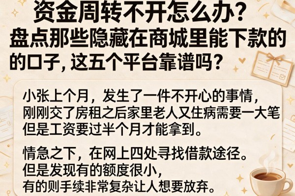 资金周转不开怎么办？盘点那些隐藏在商城里能下款的口子，这五个平台靠谱吗？