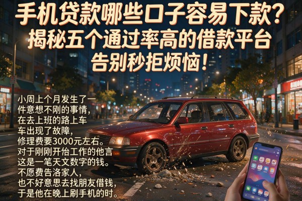 手机贷款哪些口子容易下款？揭秘五个通过率高的借款平台，告别秒拒烦恼！