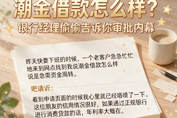 潮金借款怎么样？银行经理偷偷告诉你审批内幕