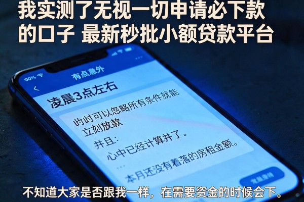 我实测了无视一切申请必下款的口子和最新秒批小额贷款平台,结果有点意外