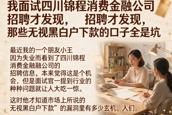 我面试四川锦程消费金融公司招聘才发现，那些无视黑白户下款的口子全是坑