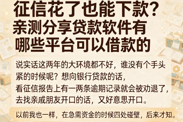 征信花了也能下款？亲测分享贷款软件有哪些平台可以借款的，这几个口子真香