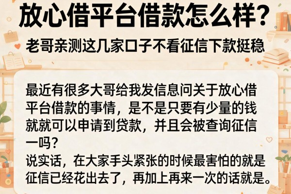 放心借平台借款怎么样？老哥亲测这几家口子不看征信下款挺稳